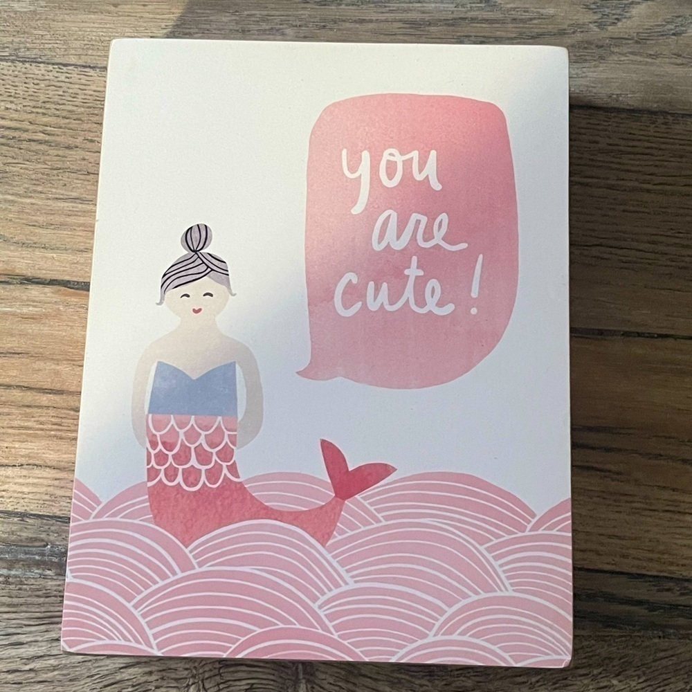 Mermaid ‘you are cute’ sign